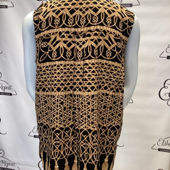 EMANUEL UNGARO TASSEL PRINT SZ 4 BLOUSE - Picture 4 of 6